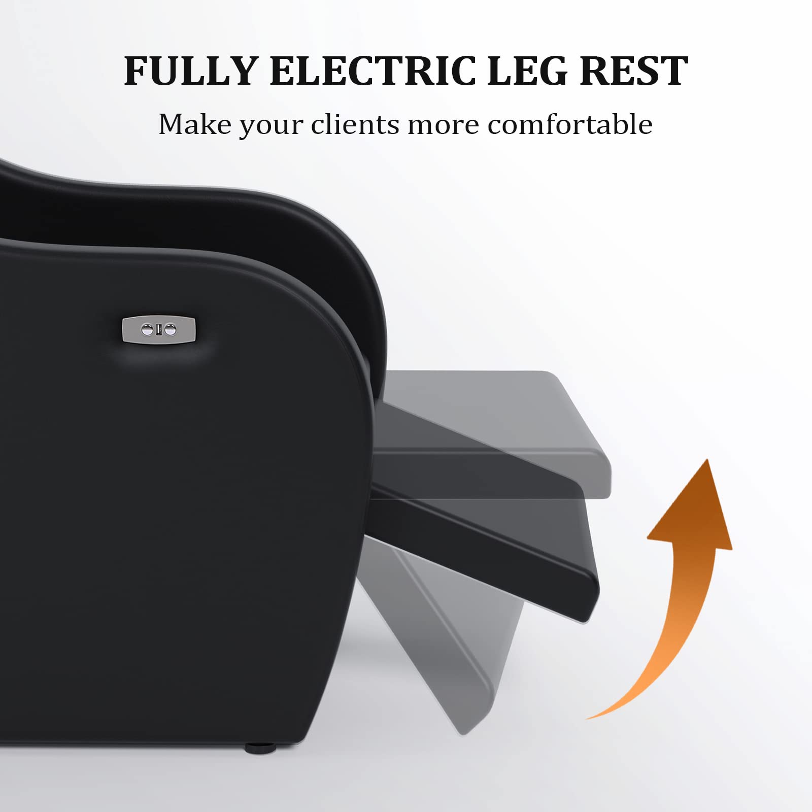 Dark Slate Gray OmySalon Shampoo Sink for Salon, Hair Wash Chair with White Porcelain Shampoo Bowl, Electric Shampoo Station Backwash Barber Chair, Beauty Spa Massage Hairdressing Equipment