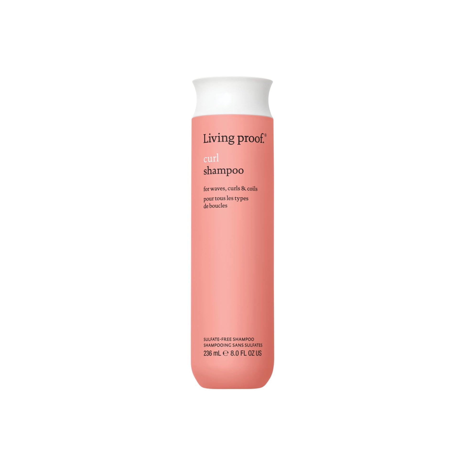 Light Pink Living Proof Curl Shampoo, for Wavy, Curly, and Coily Hair, Strengthens and Defines Curls, 8 oz