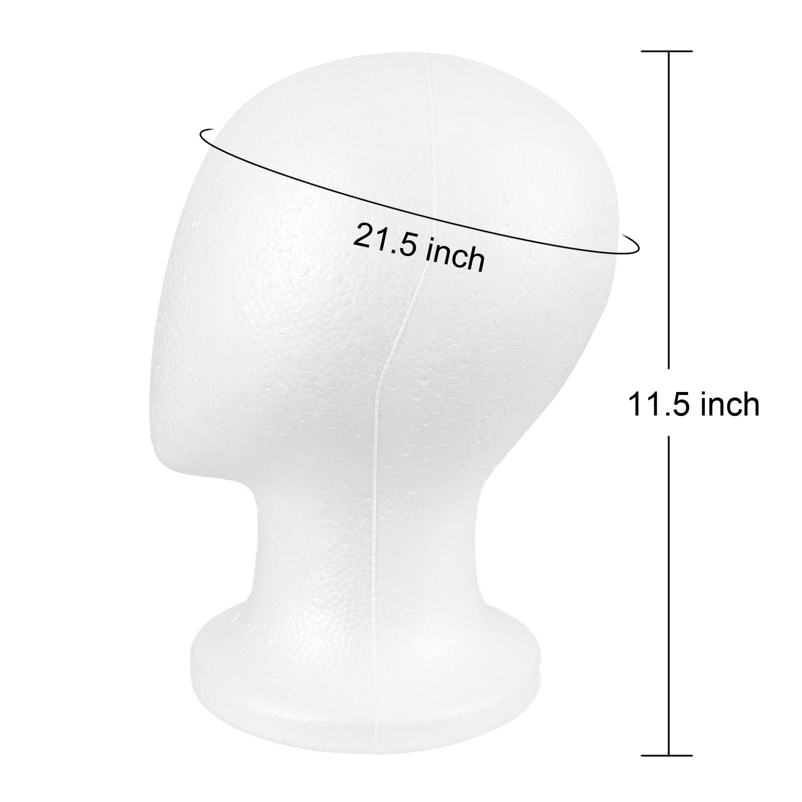 White Smoke MapofBeauty Mannequin Heads Foam Wigs Holder Hats DIY Wig Head Styrofoam Wig Stand (White)