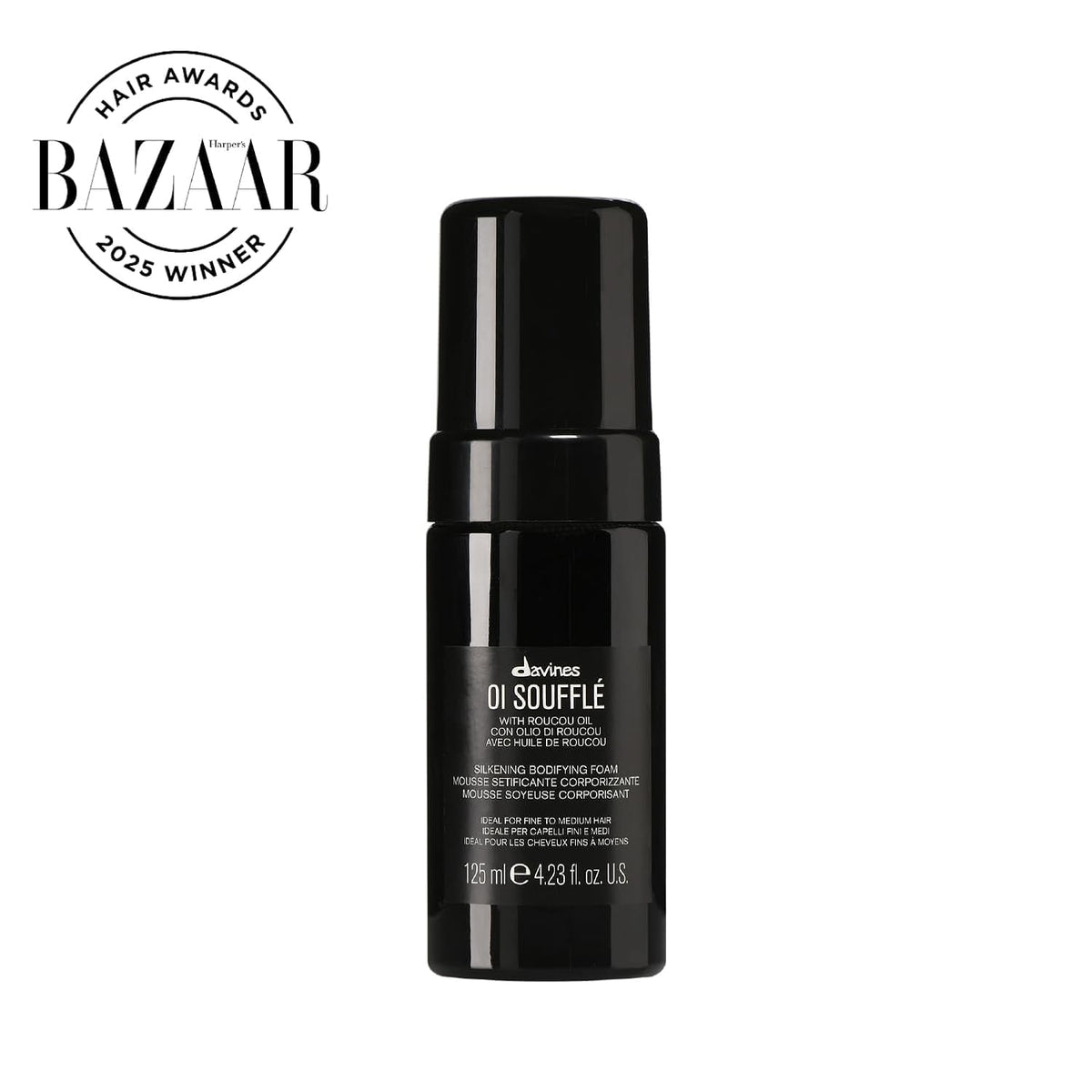 White Smoke Davines OI Souffle Silkening Bodifying Foam, Heat Protectant Rich Leave-In