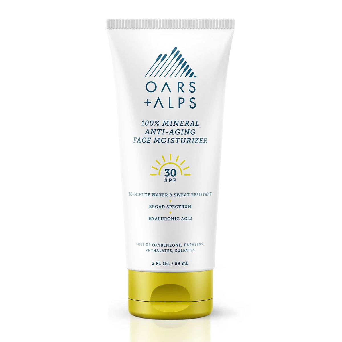 White Smoke Oars + Alps Mineral SPF 30 Face Sunscreen Moisturizer, 1pk, 2oz