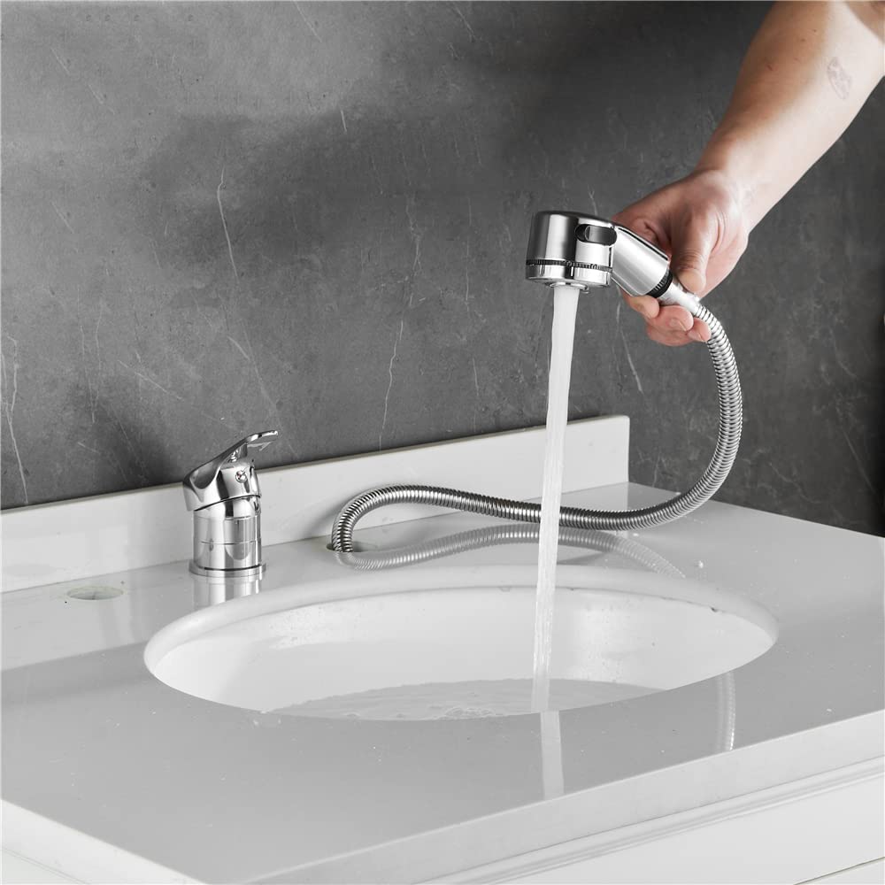 Gray Weirun Salon Shampoo Bed Bowl Sink Basin Faucet or Backwash Unit,Shampoo Bowl Faucet with Hose and Shower Spray Head Wash Hair Sprayer,Chrome