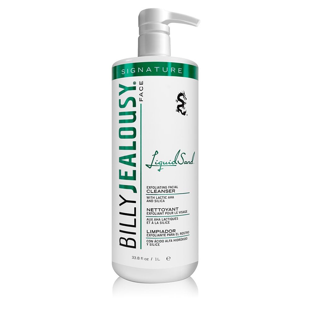 Lavender Billy Jealousy LiquidSand Exfoliating Face Cleanser for All Skin Types, Mens Face Wash for Daily Exfoliation of Dead Skin Cells & Grime, Cleans, Softens & Nourishes Skin, 33.8 Fl Oz