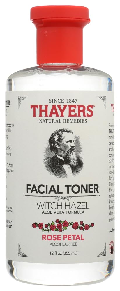 White Smoke Thayer's Alcohol-Free Rose Petal Soothing Witch Hazel for Face & Skin with Aloe Vera iSXJHd, 2Pack (12 oz)