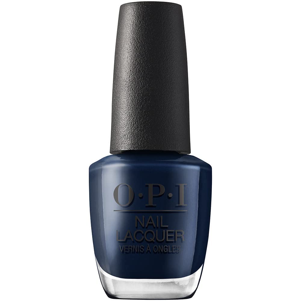 White Smoke OPI Nail Lacquer Midnight Mantra | Opaque Dark Blue Crème Chip Resistant Nail Polish | Fast Drying, Streak Free