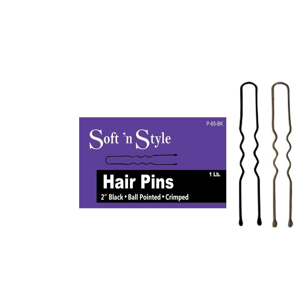White Smoke Soft 'N Style Hair Pin Box, 2" L, black