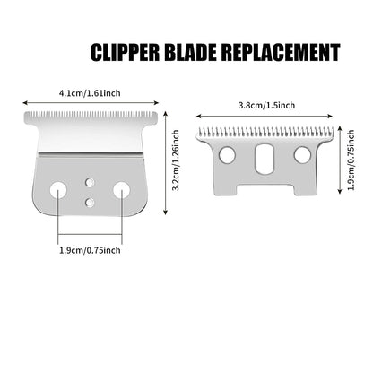 White Smoke 2 Pcs Replacement Blades Compatible with Andis #04710 and Andis #04521 hair Trimmer Compatible with Andis T Outliner & GTX Trimmer(sliver steel T blade + sliver steel blade)