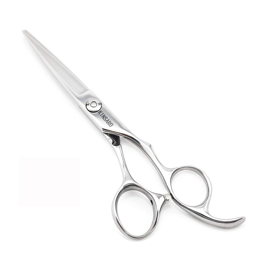 White Smoke 5.5" Barber Hair scissors Professional Hair Cutting Shears 440C Hair Cutting Scissors Shears Haircut Scissors Silvery Convex Blades KINSARO for Hairdresser Barber or Home Use