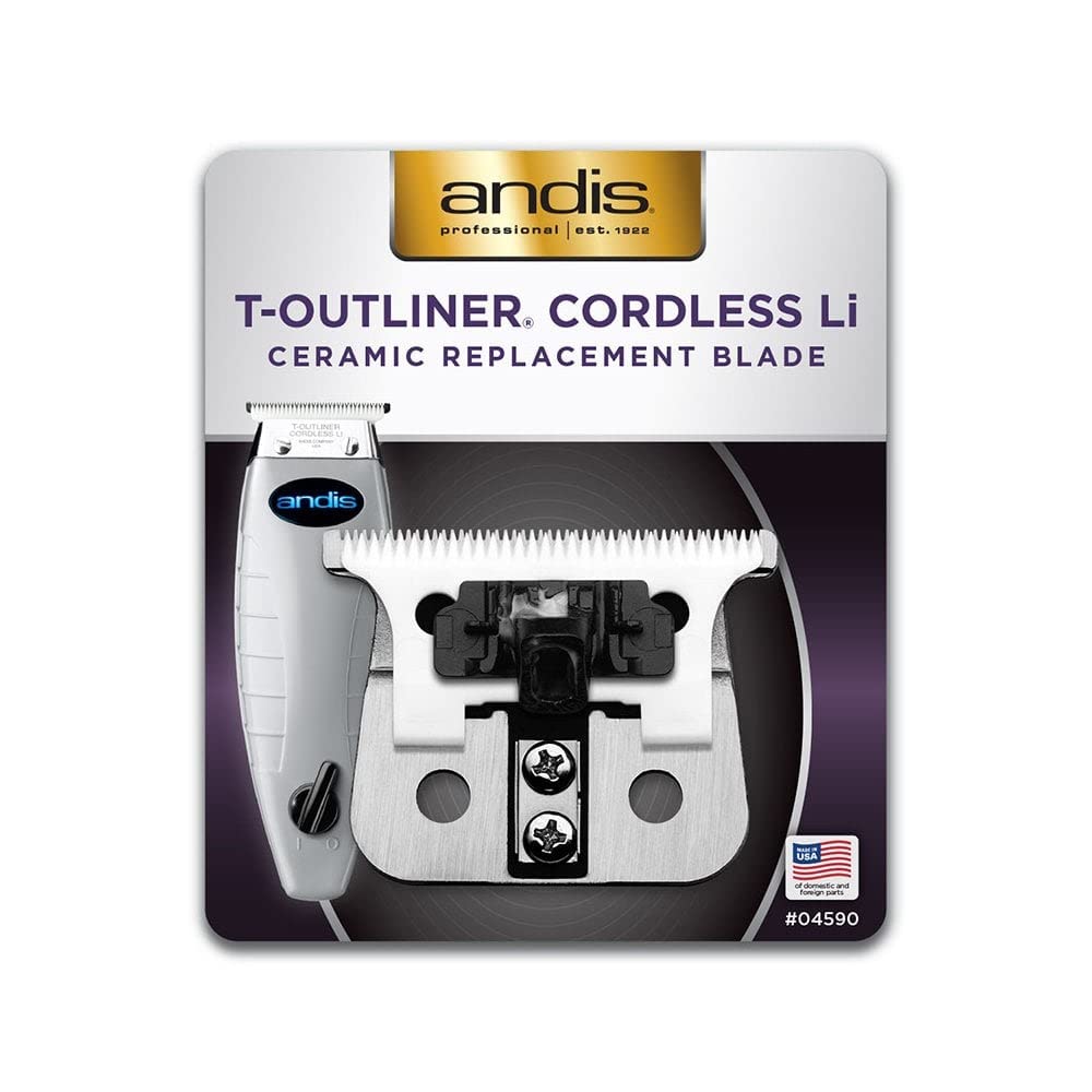 White Smoke Andis T-Outliner Cordless Li Ceramic Replacement Blade #04590