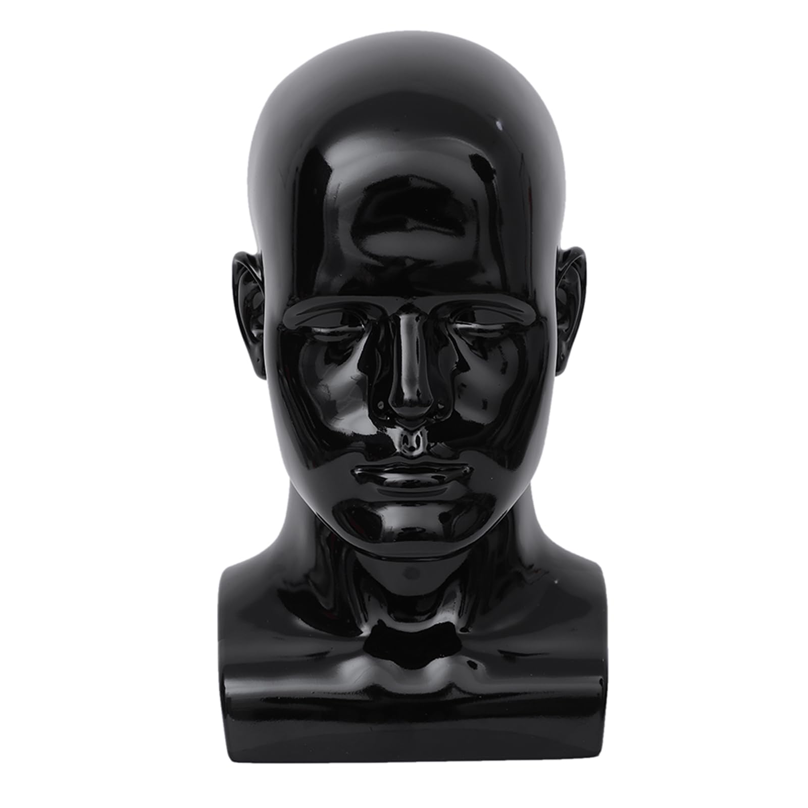 Black BLTYXT PVC Male Mannequin Head Professional Manikin Training Head for Display Headphone Game Console Hats Wigs Jewellery Glasses Facemask Caps Model Head (L90LH)