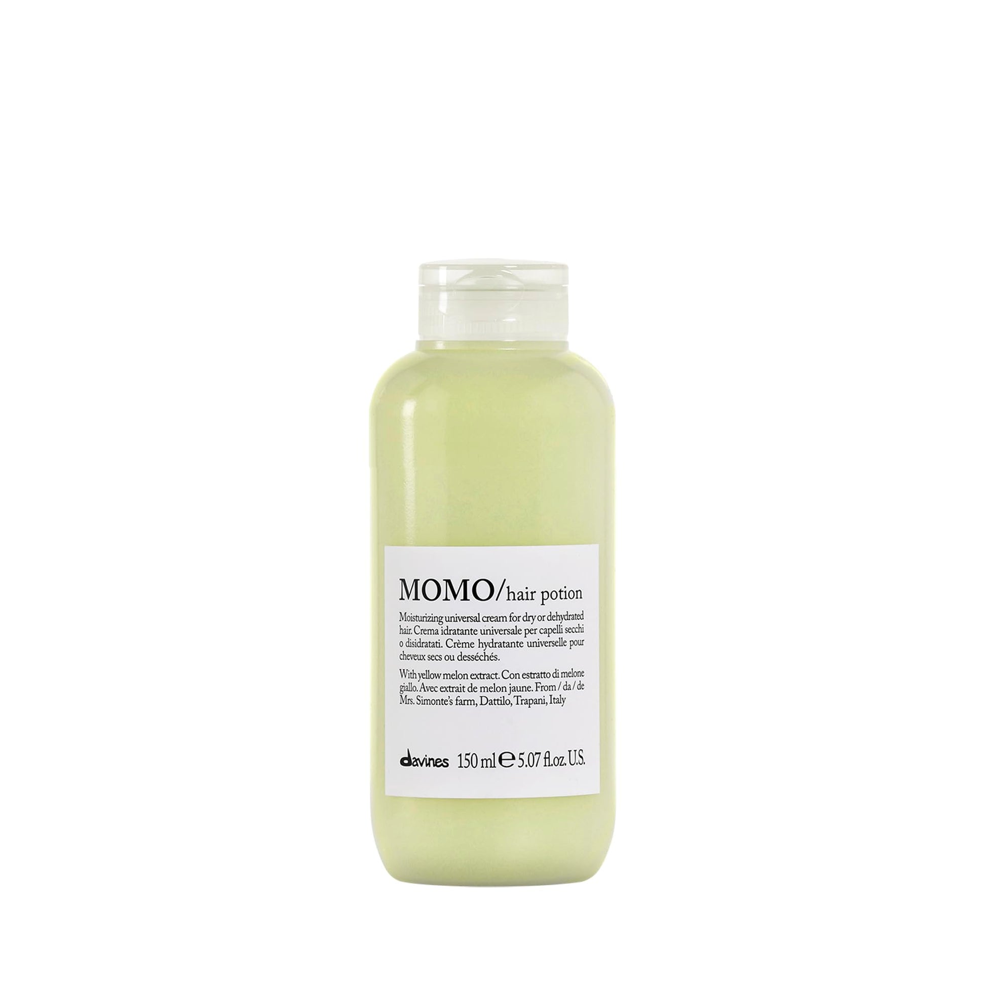 Pale Goldenrod Davines MOMO Potion, Leave-In Combing Cream with Moisturizing Formula for Dry and Dehydrated Hair - Restores Hydration, Softness, and Shine with Melon Extract, Weightless, 5.07 Fl Oz