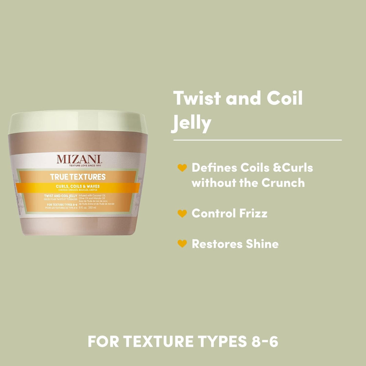 Gray Mizani True Textures Twist & Coil Jelly – For Curly Hair
