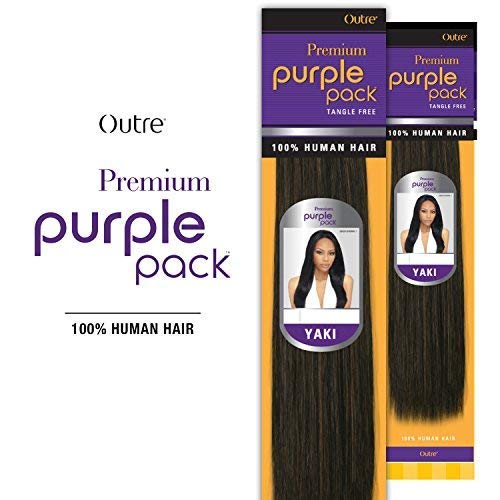 White Smoke 2-PACK DEALS ! Outre Human Hair Weave Premium Purple Pack Yaki (10", 1B)