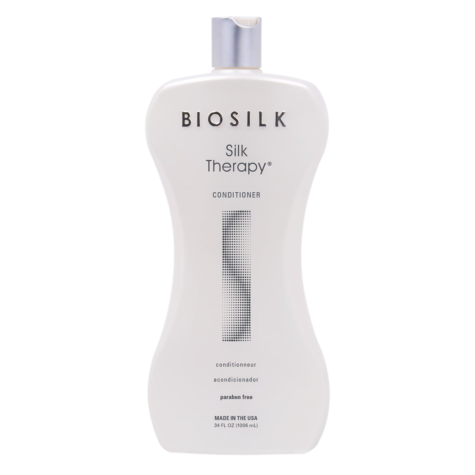 Light Gray BioSilk Silk Therapy Conditioner, Moisturizes & Conditions Hair for Incredible Shine, Detangles & Provides Heat Protection, Sulfate-Free, Paraben-Free, Cruelty-Free, 34 Oz