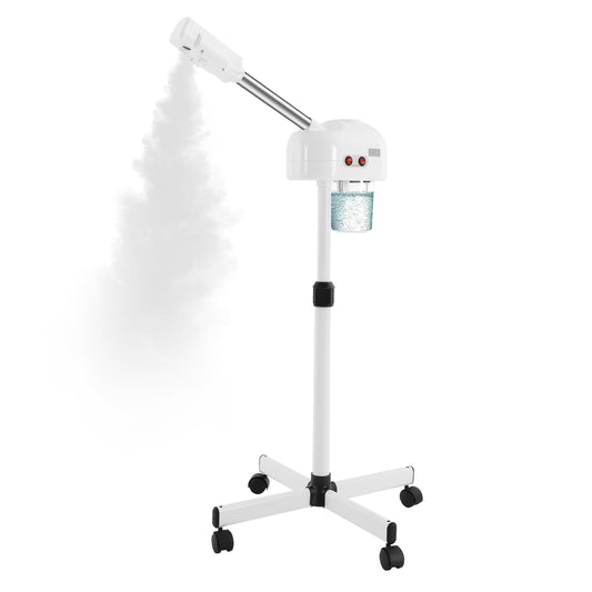White Smoke Facial Steamer, Professional Ozone Face Steamer Hot Ozone Beauty Salon Spa Skin Care Equipment 360° Rotatable for Personal Care Use at Home and Salon