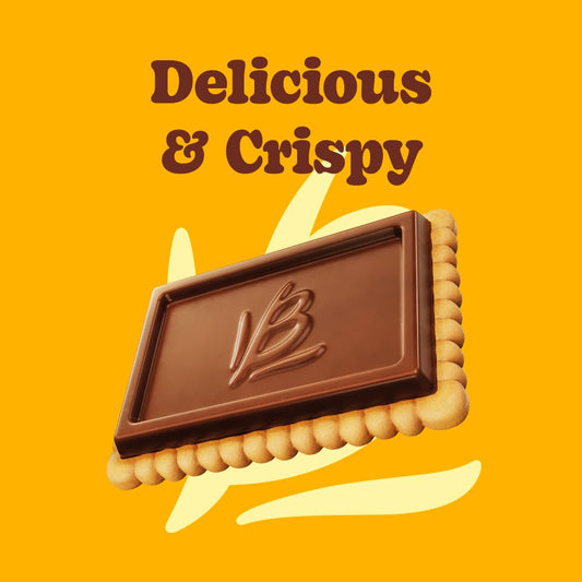 Orange Bauducco Choco Biscuit Cookies – Crispy Chocolate-Covered Biscuits, Individually Wrapped for Snacking, Dessert, and Lunch Boxes, 15.2 oz (Pack of 24)