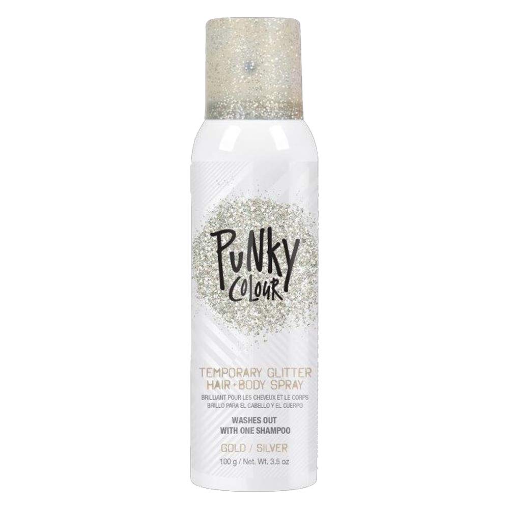 Lavender Punky Colour Temporary Hair and Body Glitter Spray, Gold/Silver – Glitters Hairspray, Adds Shimmery Glow, Hair Glitter for Kids, Women, Men, 3.5 oz