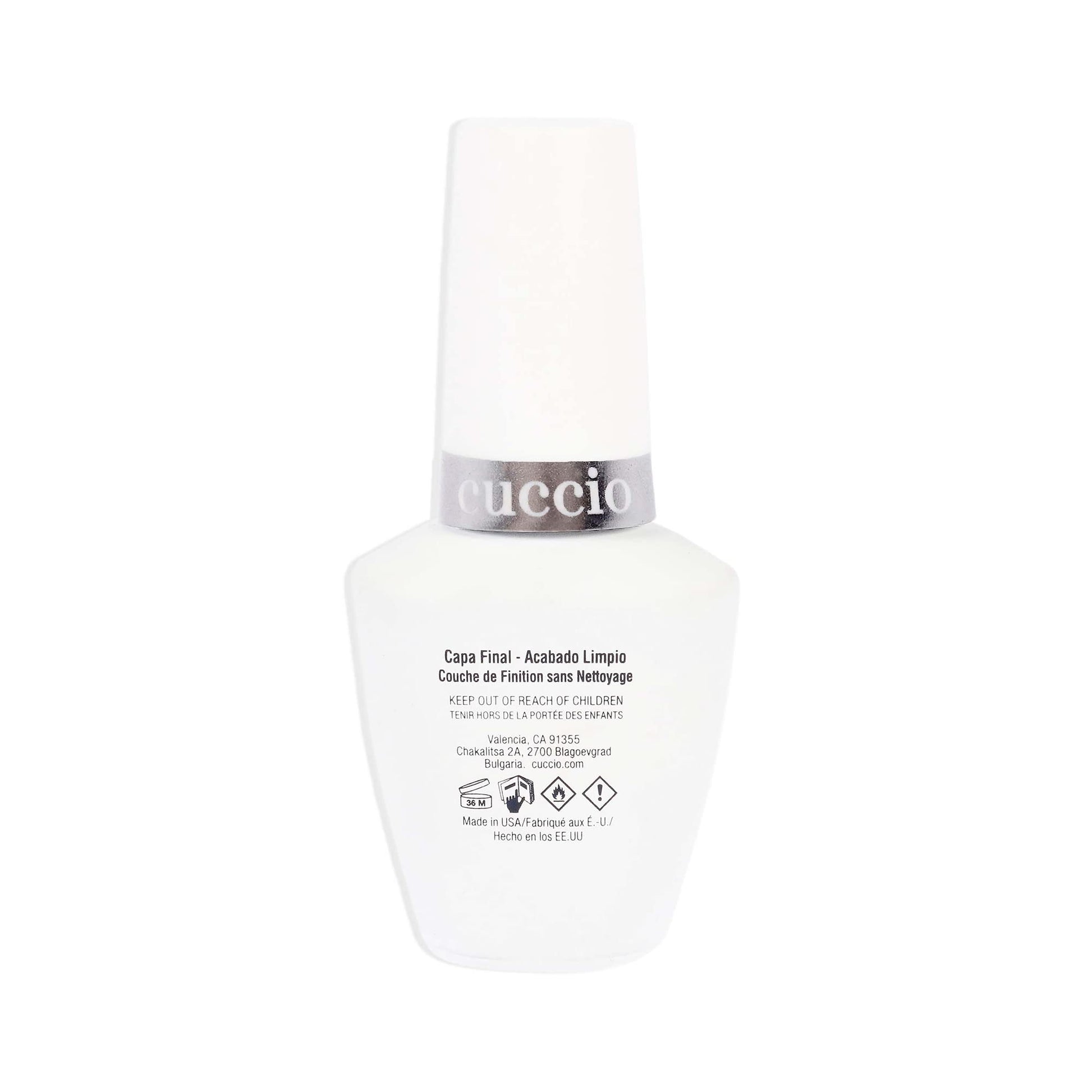 White Smoke Pro No Cleanse Top Coat by Cuccio Colour for Women - 0.5 oz Nail Polish