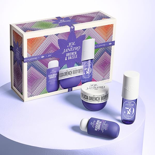 Lavender Sol de Janeiro Delicia Drench Vanilla Moisturizing Body Routine Gift Set
