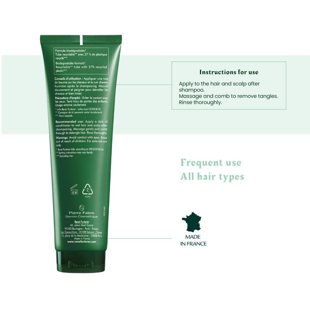 White Smoke Rene Furterer Forticea Strengthening Conditioner - Fortify Hair and Prevent Breakage with Rosemary Oil and Guarana Extract - Gentle, Daily Use Formula - Silicone, Sulfate, Paraben-Free - 5 fl. oz.