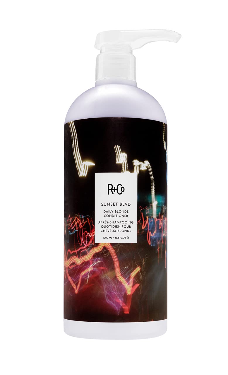 White Smoke R+Co SUNSET BLVD Daily Blonde Conditioner Retail Liter, 33.8 Oz