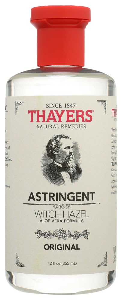 White Smoke Thayers Witch Hazel with Aloe Vera, Original Astringent 12 oz (Pack of 4)
