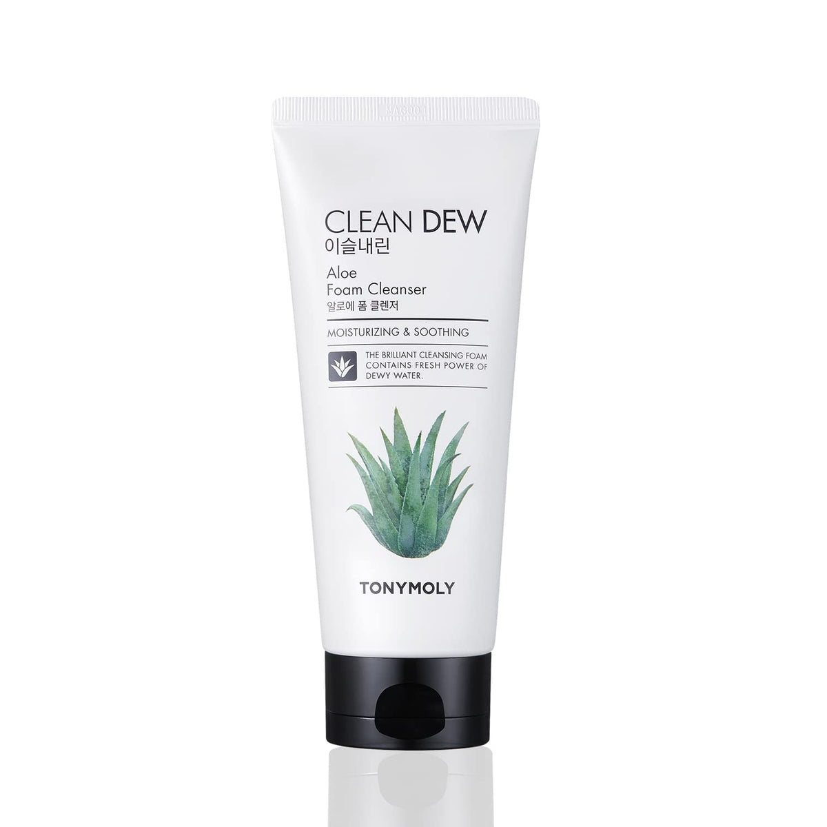 Lavender TONYMOLY Clean Dew Aloe Foam Cleanser with 96% Aloe for Sensitive Skin