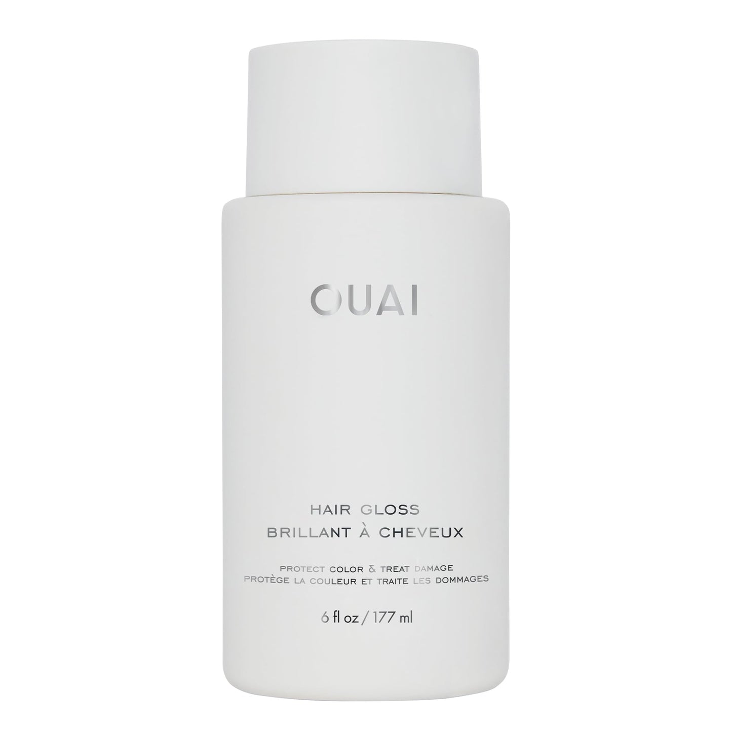 Light Gray OUAI Hair Gloss - In-Shower Shiny Hair Treatment & Glaze with Frizz Control - Heat Protectant Infused with Hyaluronic Acid, Rice Water & Panthenol - Paraben, Phthalate & Sulfate Free (6 Oz)