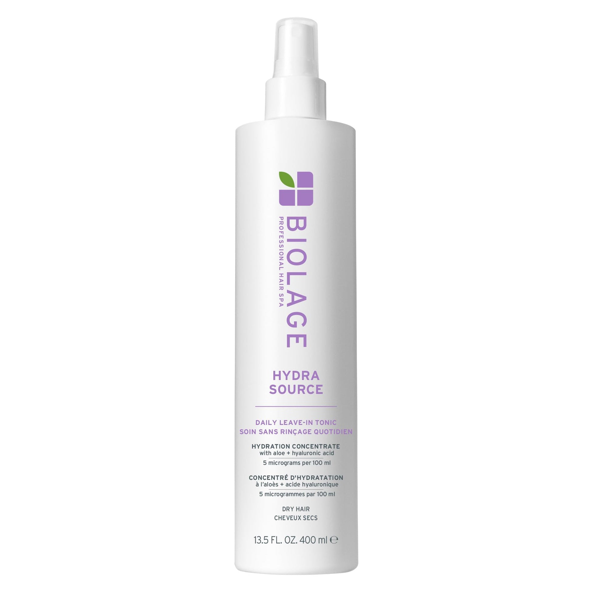White Smoke Biolage Hydra Source Daily Leave-In Tonic - Moisturizes & Detangles, Blowout Primer, Heat Protectant & Detangler, For Dry Hair, 13.5 Fl Oz