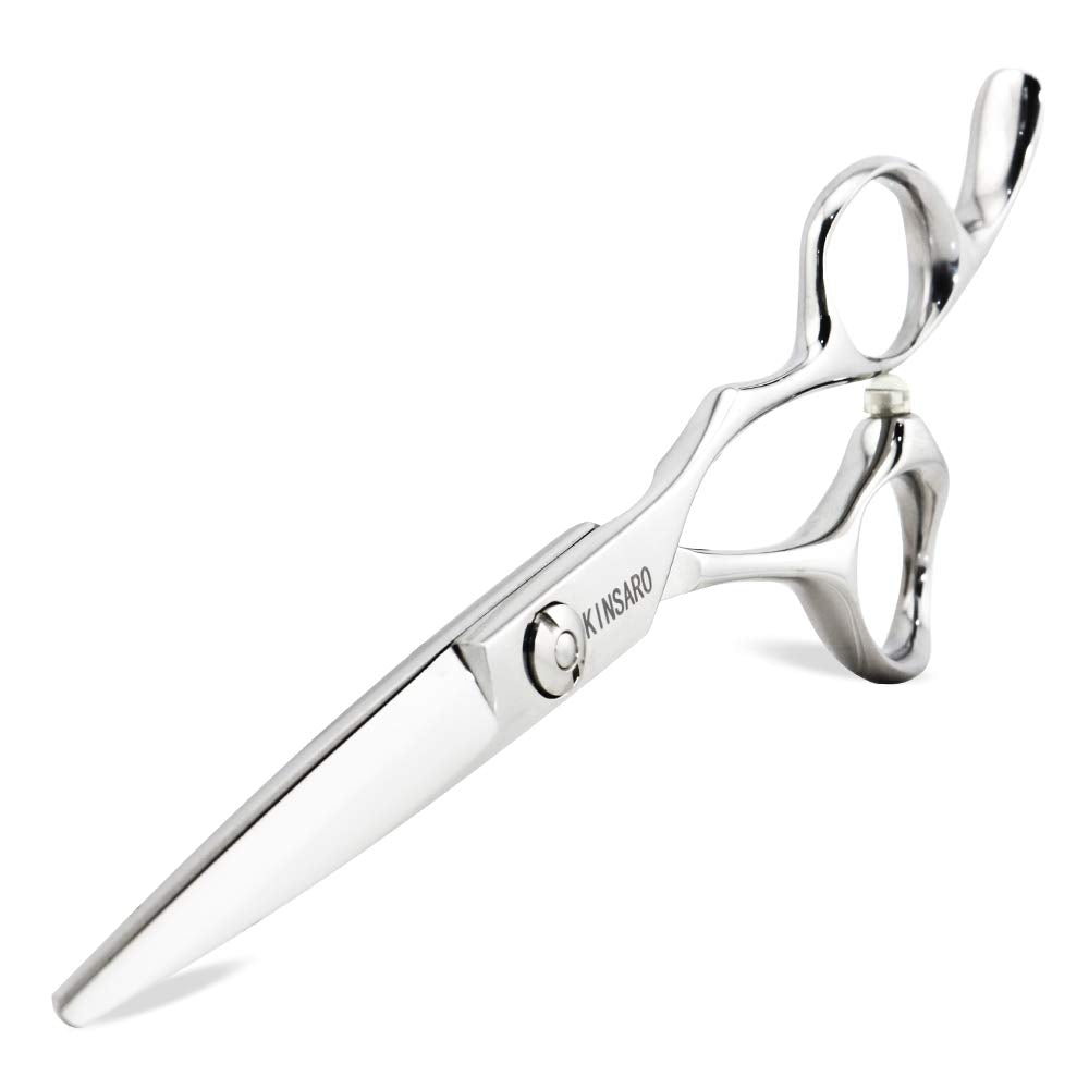 White Smoke 5.5" Barber Hair scissors Professional Hair Cutting Shears 440C Hair Cutting Scissors Shears Haircut Scissors Silvery Convex Blades KINSARO for Hairdresser Barber or Home Use