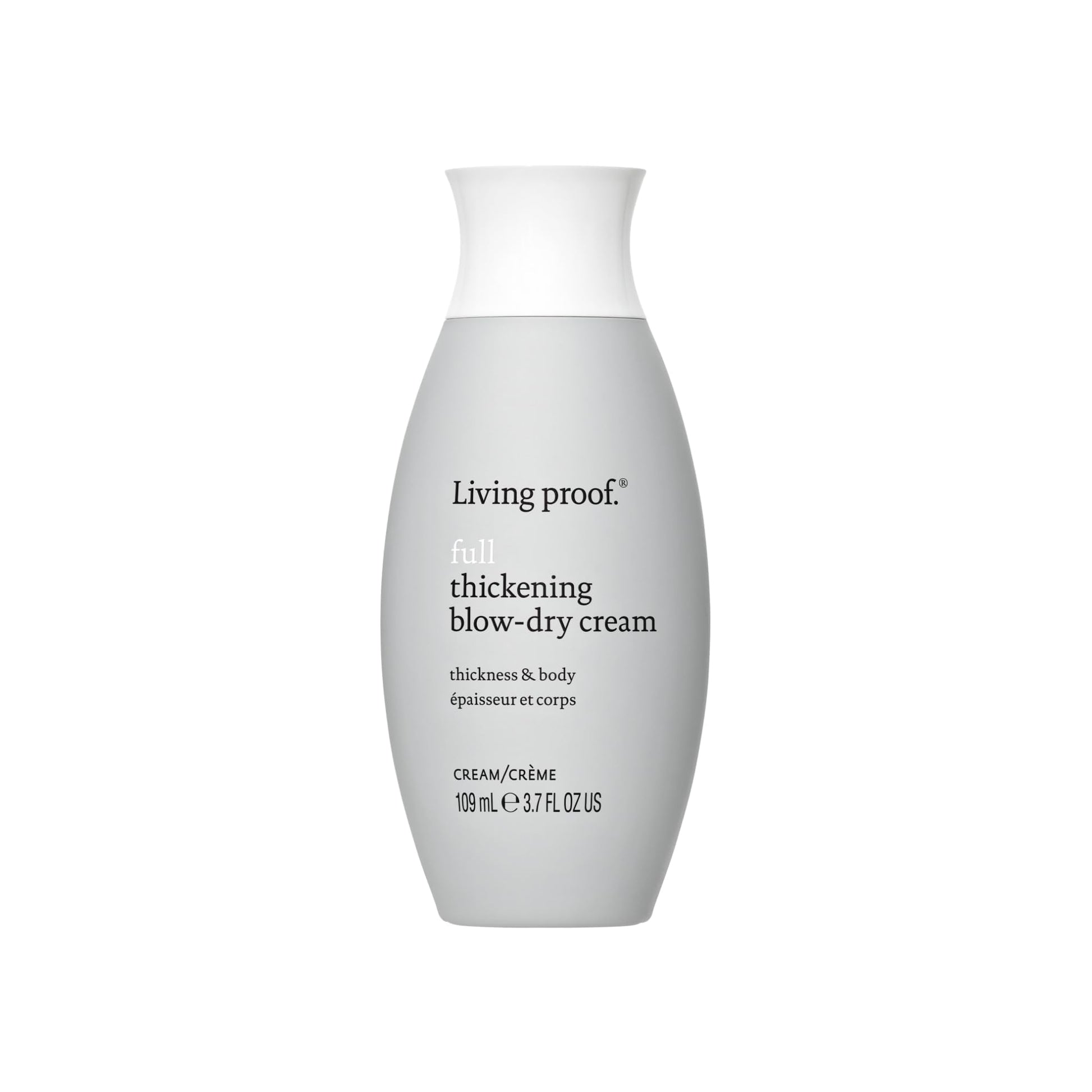 White Smoke Living proof Full Thickening Blow-Dry Cream – All-Day Fullness, Shine, Lightweight Conditioning, Heat Protection for Fine or Flat Hair, 3.7 oz
