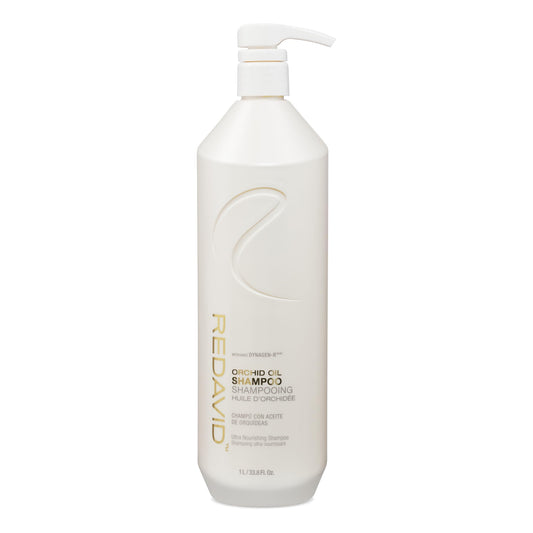 Light Gray Redavid Orchid Oil Ultra Nourishing Shampoo with Shea Butter, Coconut Oil, Phyto Microproteins for Curly or Heavily Damaged Hair - Clinically Strengthens, Adds Protein & Hydrates Hair (1L)