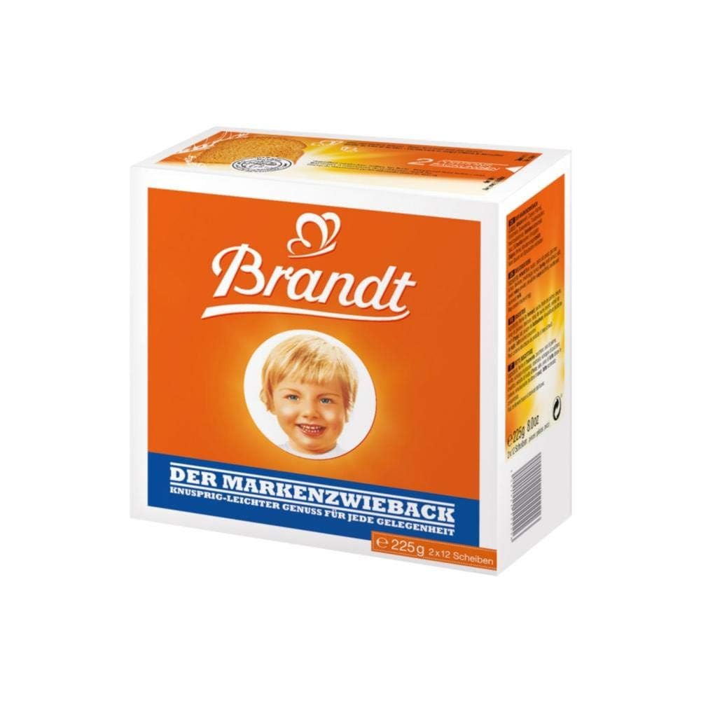 White Smoke Brandt Zwieback Rusk | Sweetened Crispy Bread | Perfect for Teething Children | Enjoy With Sweet or Savory toppings | 8 oz