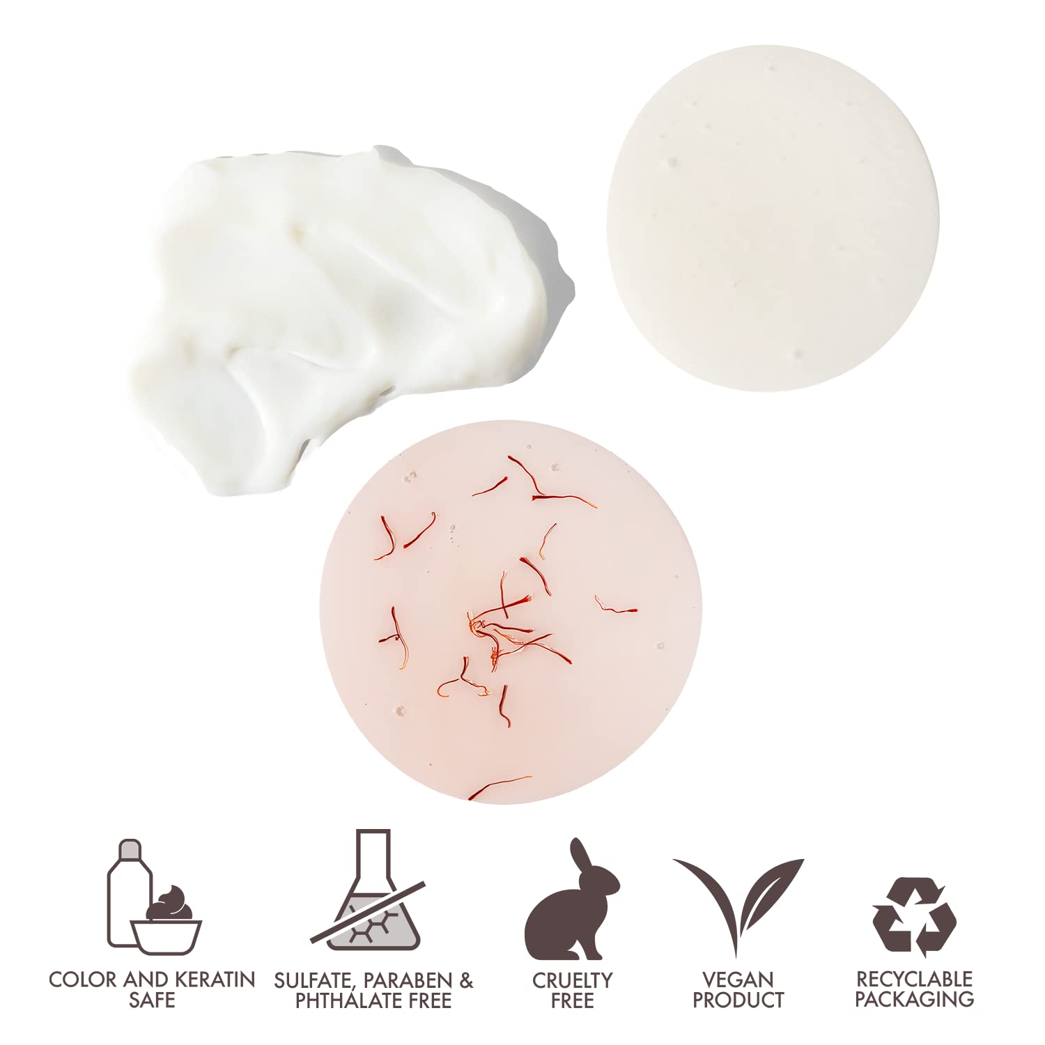 White Smoke Joon Moisturizing Travel Size Gift Set | Saffron Hair Elixir (1.11 fl oz), Saffron Rose Shampoo (2 fl oz) and Conditioner (2 fl oz)