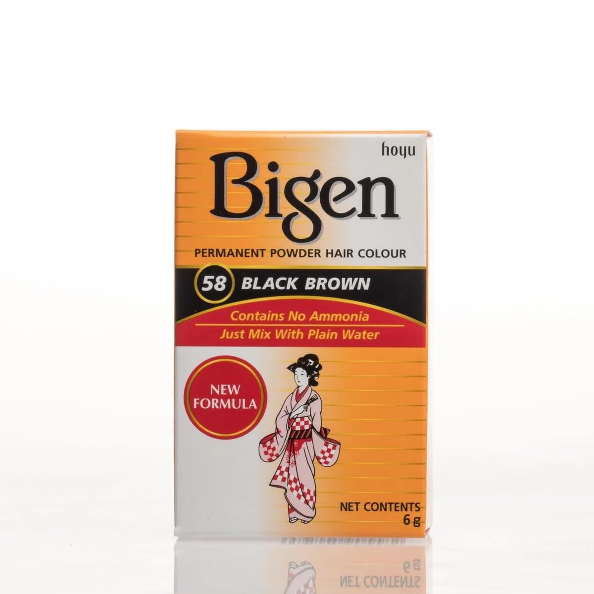 Gray Bigen Permanent Powder Hair Color 58 Black Brown 1 ea (Pack of 4)