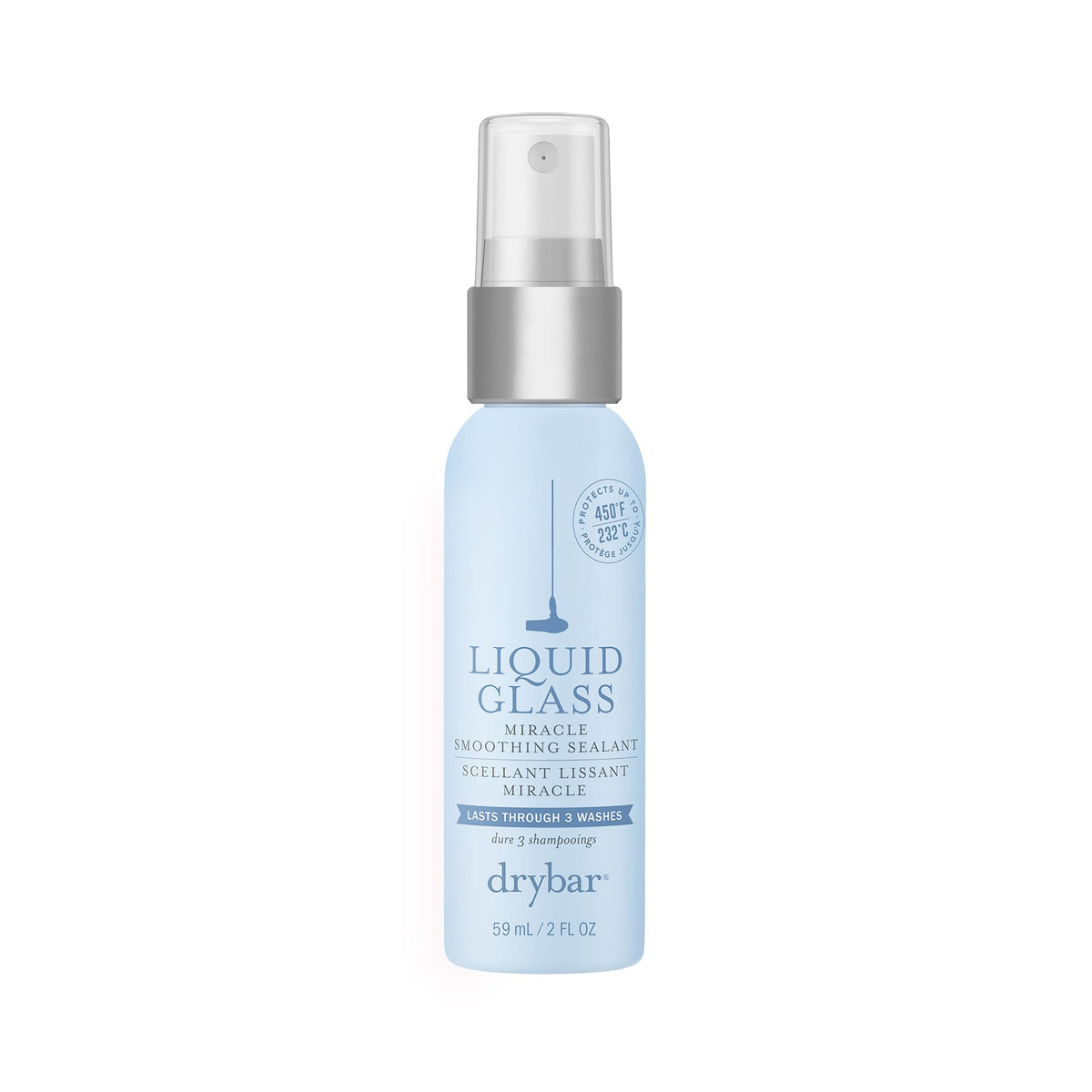 Light Gray Drybar Liquid Glass Miracle Smoothing Sealant for Fine-Medium Hair, 2 oz