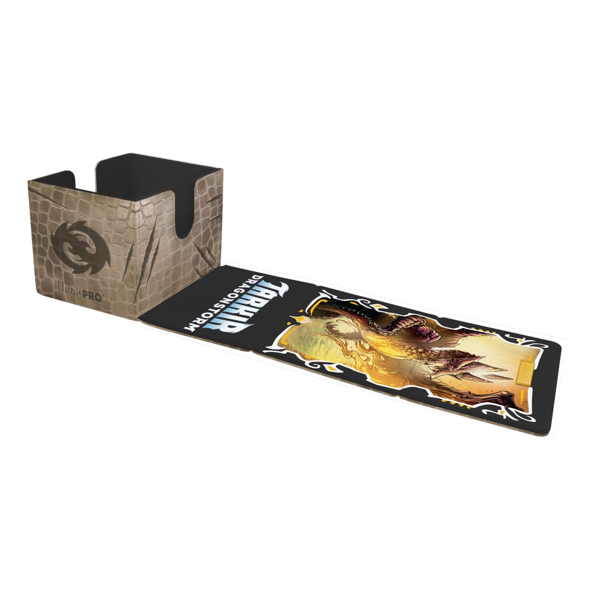 White Smoke Ultra Pro - Tarkir Dragonstorm Betor, Kin to All Premium Alcove Edge Deck Box for Magic: The Gathering | Premium Deck Box Dragon Scale Design Magnetic Closure Card Storage MTG Accessories
