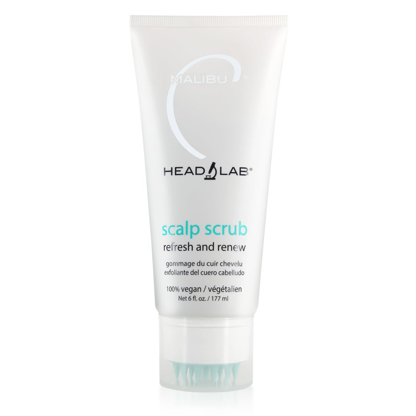 Lavender Malibu C Head Lab Scalp Scrub - Gentle Scalp Exfoliator Enriched with Activated Charcoal and Jojoba Esters - Clean, Vegan Hair Care (6 oz)