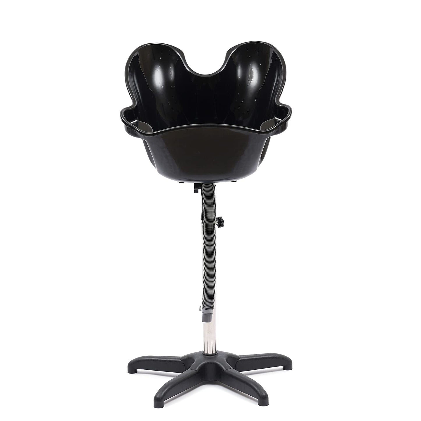 White Smoke Shampoo Bowl Portable Salon Sink with Adjustable Height and Drain, Hair Washing Basin Salon Chair Barber Deep Bowl with Drain Hose