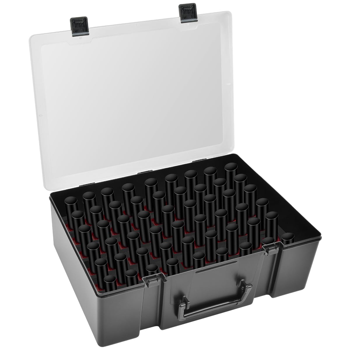 White Smoke ALCYON Universal Nail Polish Holder & Organizer Contains 54 Bottles for Gellen, for Beetles, for Sally Hansen, for OPI, for Essie and Other Fingernail Polish (ONLY A CASE)-Black