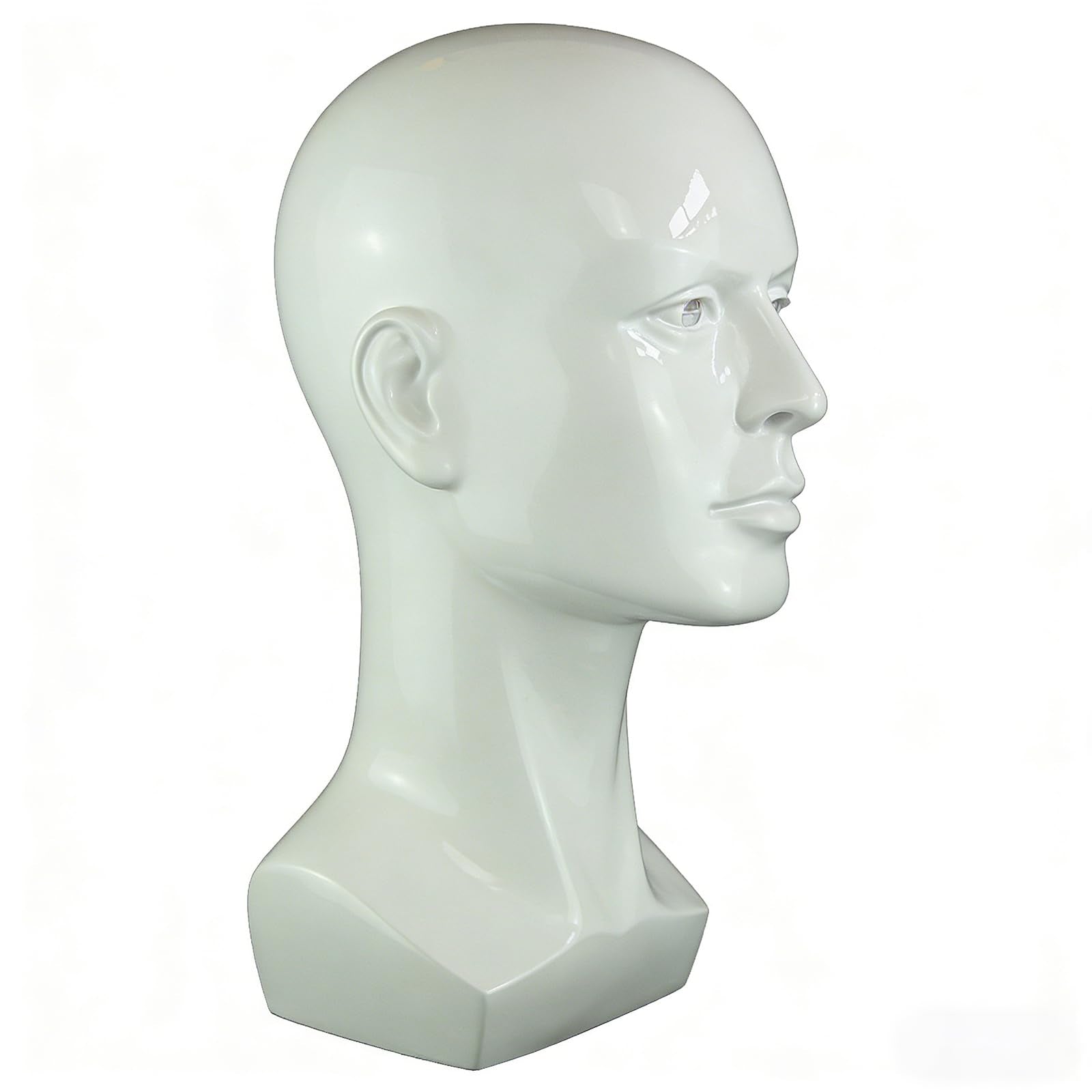 White Smoke LIAMTU Male Mannequin Head for Display – Realistic PVC Head Model for Wigs, Hats, Headphones, Jewelry, Salon and Home Decoration,Whate