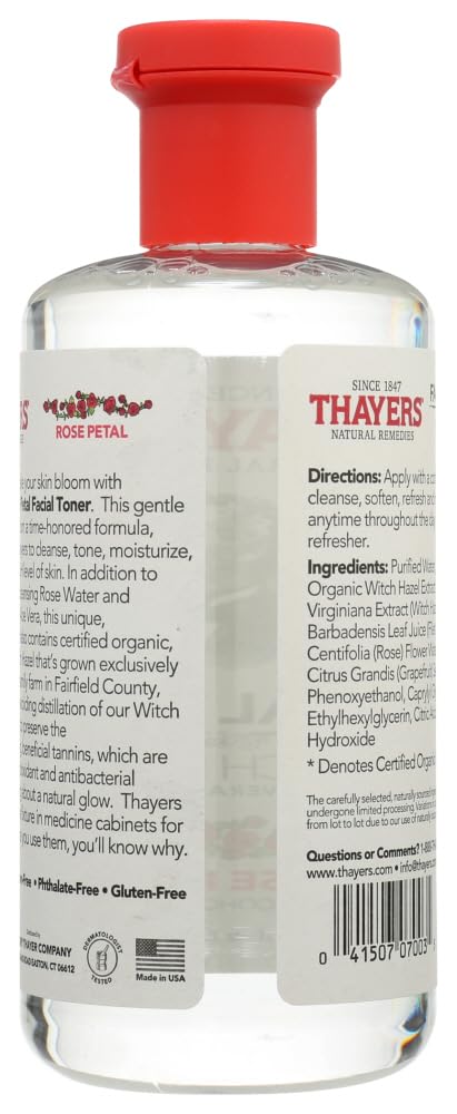White Smoke Thayers Alcohol-free Rose Petal Witch Hazel with Aloe Vera, 12 Fl Oz (Pack of 3)