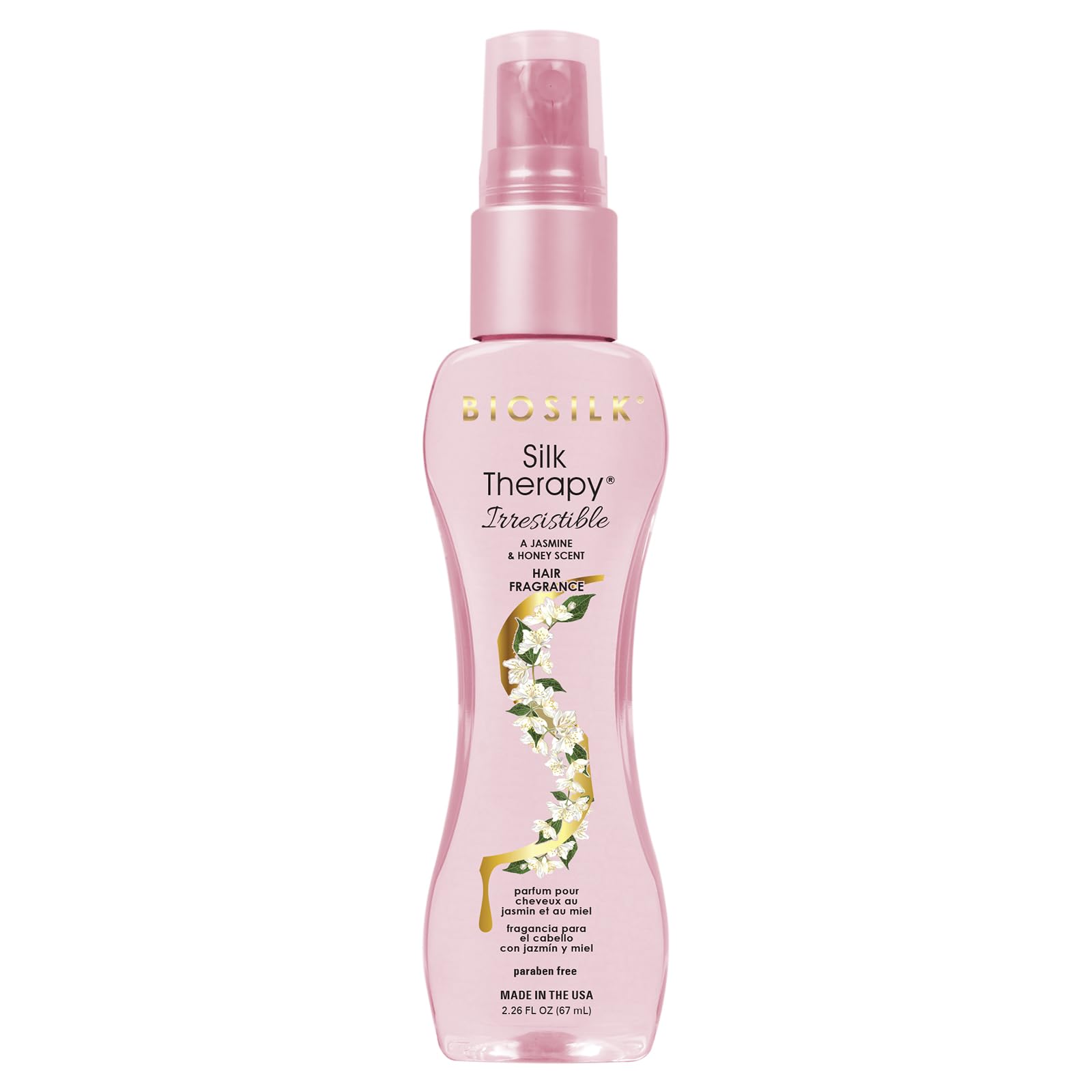 White Smoke BioSilk Irresistible Collection Silk Therapy Hair Fragrance 2.26oz. Jasmine & Honey Scent, 2.26 ounces