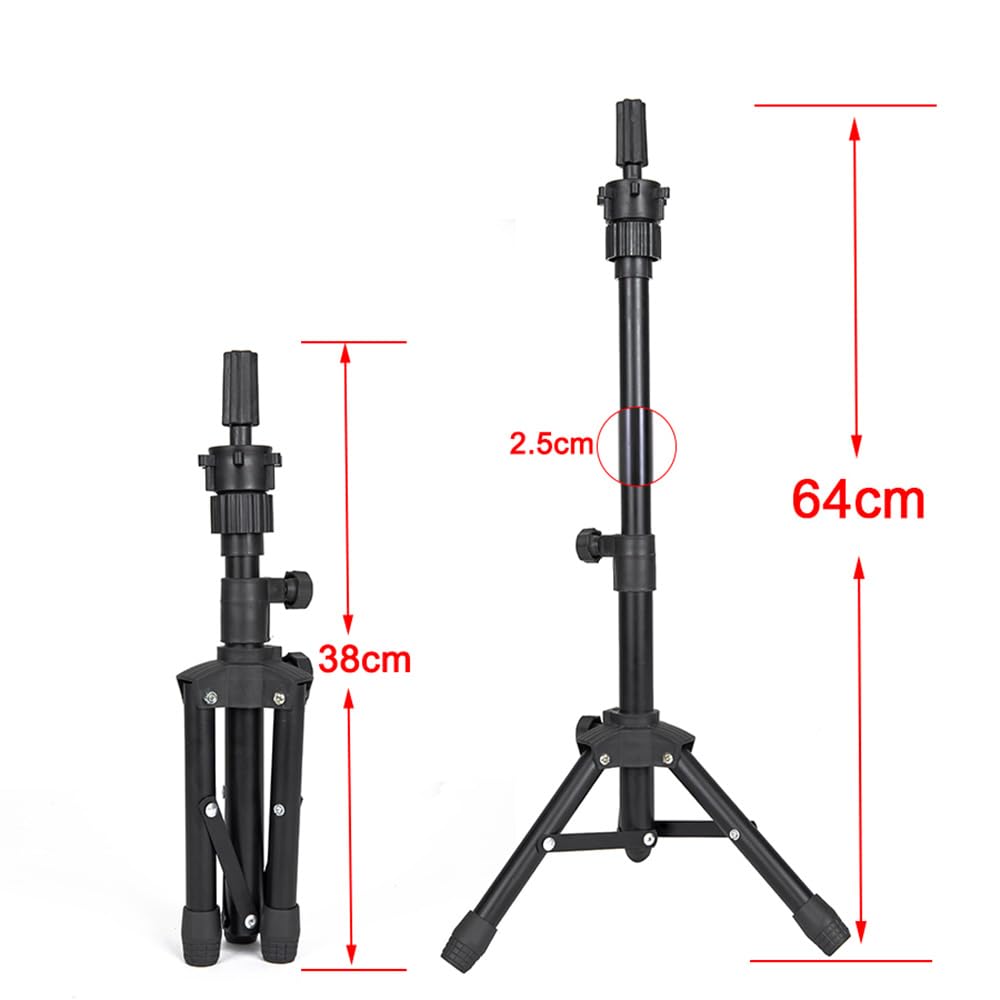 White Smoke ZQIAN BEAUTY 25 Inch Wig Stand Tripod, Adjustable Mannequin Head Stand, Wig Head Stand for Training Heads And Canvas Block Head (Mannequin Head Not Included)