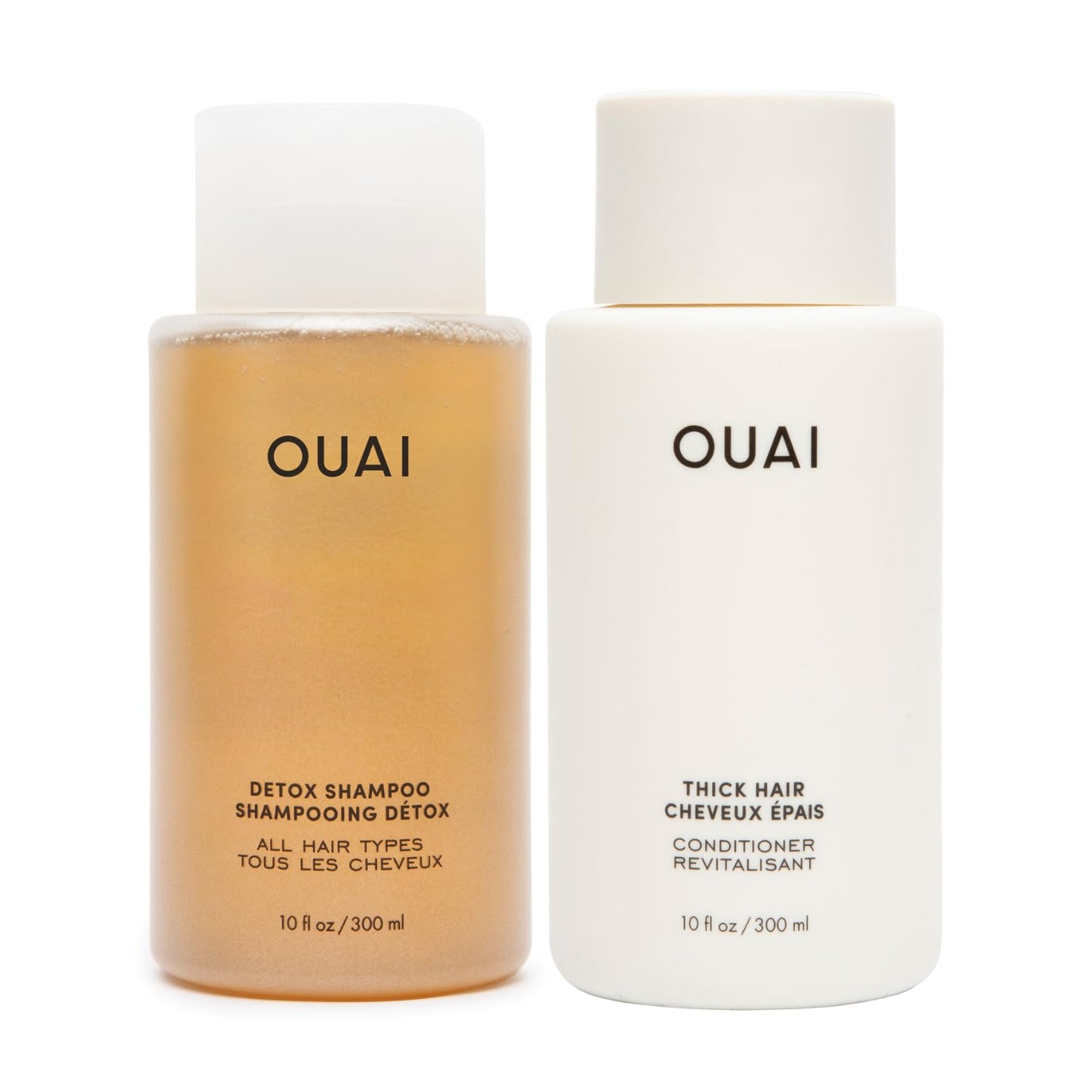Lavender OUAI Detox Shampoo & Thick Hair Conditioner Bundle - Clarifying Shampoo for Build Up, Dirt, Oil, Product and Hard Water & Moisturizing Conditioner for Thick Hair (2 Count)