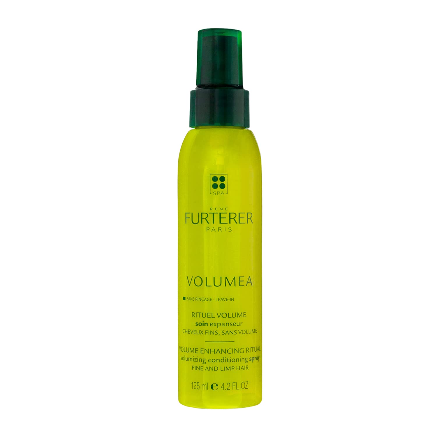 Yellow Green René Furterer VOLUMEA Volumizing Conditioning Spray - For Fine, Limp Hair - Thickening & Long-Lasting Volume - Sulfate-Free - 4.2 fl. oz.