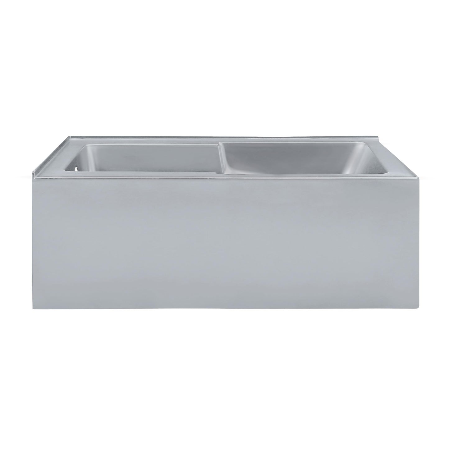 Gray Swiss Madison Voltaire 60 x 32 Left Drain Soaking Alcove Corner Apron Bathtub in Matte Gray
