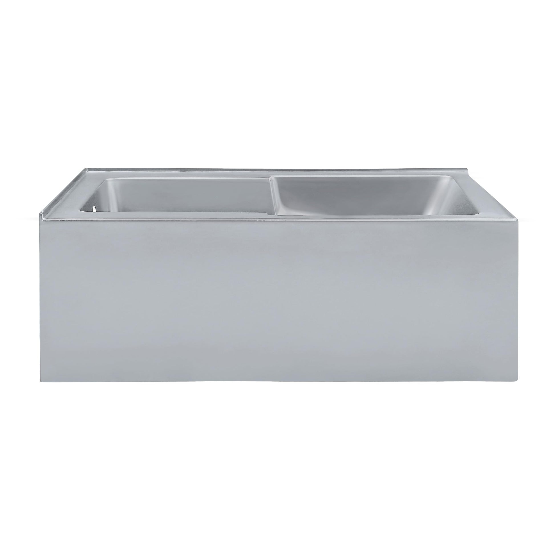 Gray Swiss Madison Voltaire 60 x 32 Left Drain Soaking Alcove Corner Apron Bathtub in Matte Gray