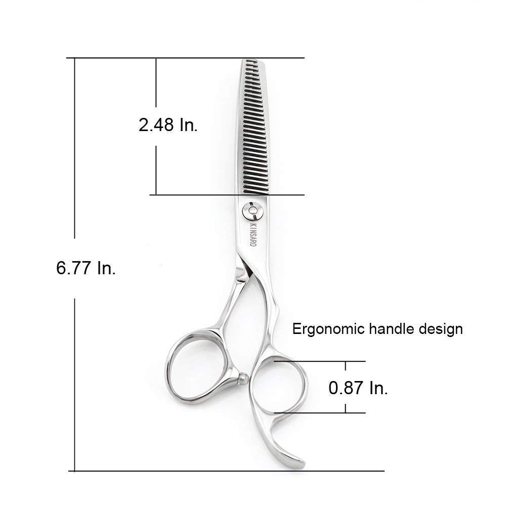 White Smoke KINSARO 6 Inch Hair Cutting Scissors & 6 Inch Hair Thinning Scissors, V Shape Teeth, Stainless Steel, Silver, Ambidextrous, Thinning, Compact