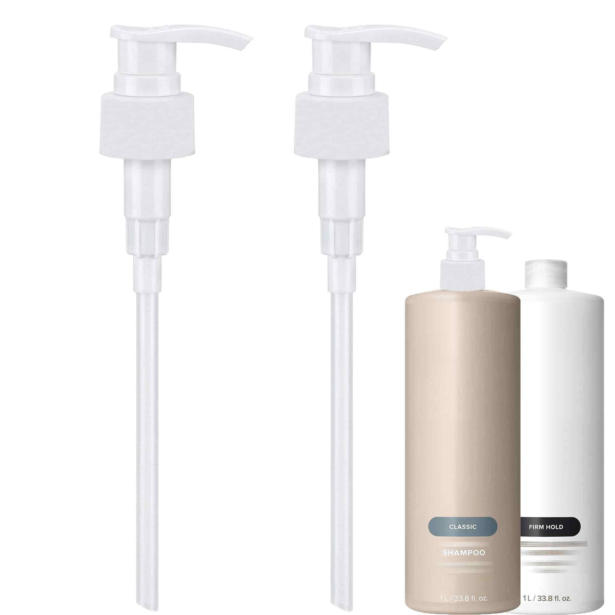 White Smoke 2 Pack Liter Pump for Paul Mitchell Shampoo and Conditioner 1 L / 33.8 oz Bottles, Pump for Paul Mitchell Shampoo 33.8 oz Pumps Dispenser
